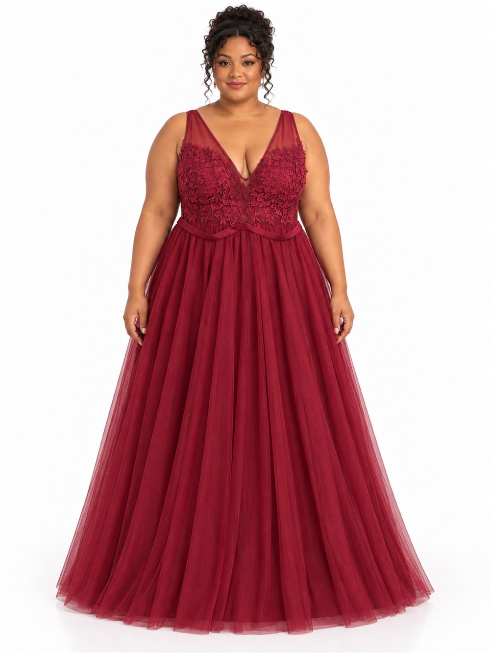 Ever-Pretty NWT Burgundy Lace Maxi Gown 8XL US 24 Dark Romance